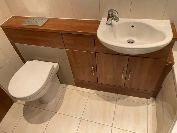 Bathroom vanity unit before renovation